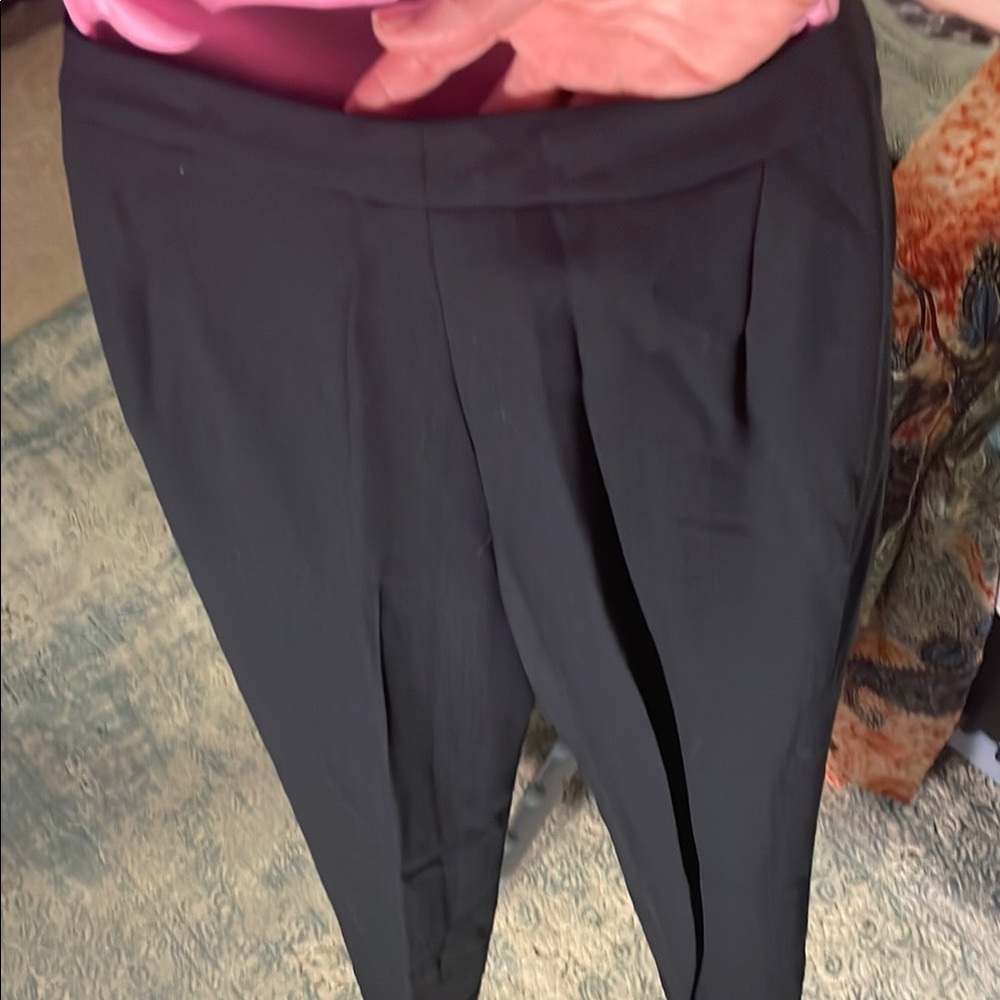 Doncaster Vintage Wool Lined Black Straight Leg Slacks w/ Side Zip & Button - Picture 6 of 8